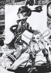  2girls 90s cammy_white capcom chinese_clothes erect_nipples june_lin_milliam leotard monochrome multiple_girls oobari_masami sketch star_gladiator street_fighter studio_g1 twintails 