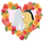  ambiguous_gender couple cute dewgong eyes_closed flower kinoko kissing nintendo pok&#233;mon pok&eacute;mon red_eyes romantic roses typhlosion video_games 
