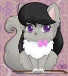  abstract_background black_hair blue_hair bow bow_(stringed_instrument) bow_tie cat feline female feral friendship_is_magic hair looking_at_viewer mammal my_little_pony octavia_(mlp) purple_eyes raininess small_nose whiskers 