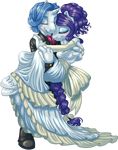  alpha_channel anthro anthrofied blue_hair blush breasts carrying clothing diamond duo equine eyes_closed eyeshadow facial_hair fancypants_(mlp) female friendship_is_magic hair horn horse hug kittehkatbar makeup mammal married mustache my_little_pony plain_background pony purple_hair rarity_(mlp) ring sparkle suit transparent_background unicorn wedding_dress 