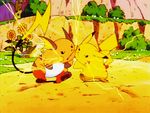  animated animated_gif electricity lowres pikachu pokemon raichu rivalry 