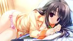  bed book clochette game_cg kugayama_konoka long_hair pajamas panties prism_recollection shintaro underwear 