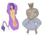  anthro armpits balls beak biceps big_balls black_nose blonde_hair boosterpang bulge cum duo falcon_mccooper falcon_mccooper_(character) flaccid fur green_eyes grey_fur grey_nipples hair hyper male muscles nipple_piercing nipples pecs penis piercing plain_background precum presenting purple_fur purple_hair smile tan_fur uncut white_background yellow_fur 