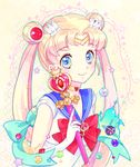  bad_id bad_pixiv_id bishoujo_senshi_sailor_moon blonde_hair blue_eyes blue_sailor_collar bow brooch choker elbow_gloves gem gloves hair_ornament hairclip heart holding holding_wand jewelry katou_sami long_hair magical_girl pink_background red_bow sailor_collar sailor_moon sailor_senshi_uniform sleeveless solo spiral_heart_moon_rod star tiara tsukino_usagi twintails wand white_gloves 