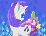  abstract_background bite blue_eyes cub cutie_mark diamond docwario dragon duo equine eye_contact fangs female feral friendship_is_magic fur hair hi_res horn horse looking_back male mammal my_little_pony pony purple_eyes purple_hair purple_skin rarity_(mlp) scalie spike_(mlp) unicorn white_fur young 