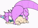  2016 2d_animation anal animal_genitalia animated balls big_dom_small_sub big_tail chisuun erection flaccid from_behind_position larger_male lighter_(character) male male/male nidochi nidoking nintendo penis pok&eacute;mon pok&eacute;mon_(species) purple_skin rear_view sex sheath simple_background size_difference smaller_male typhlosion video_games white_background 
