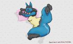  blue breasts canine dog female fur fustang hindpaw lucario lying mammal moan mouth nintendo nipples nude paws pok&#233;mon pok&eacute;mon pussy pussy_juice solo spreading toes video_games wet 