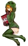  absurdres ass at2. creeparka creeper cupa_(at2.) highres hood hoodie minecraft smile thighhighs tnt 
