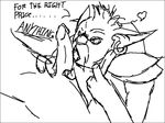  anthro bandanna bipedal black_and_white digital_drawing_(art) dota_2 dripping duo english_text erection gay goblin gondar_(dota) gondar_the_bounty_hunter hoop_earring human human_on_anthro humanoid_penis interspecies licking line_art male mammal monochrome penis penis_licking piercing plain_background precum prostitute savoon sketch text tongue uncolored_hair uncolored_skin unknown_species white_background 