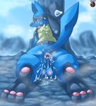  3_toes after_sex anal anus balls blush butt canine chest_tuft cum cum_in_ass cum_inside cum_on_back cum_on_balls cum_on_face cum_on_leg digitigrade foot_focus fur gaping gaping_anus gay hi_res hindpaw kivwolf lucario lying male mammal nintendo nude on_front open_mouth orgasm pawpads paws perineum pok&#233;mon pok&eacute;mon raised_tail red_eyes soles solo sweat toes tongue tongue_out tuft video_games 