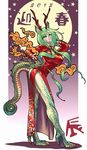  2012 :d animal_ears antlers arm_up ass bangs bare_legs barefoot blush breasts china_dress chinese_clothes chinese_zodiac claws covered_navel dragon dragon_ears dragon_girl dragon_horns dragon_tail dress eastern_dragon eyebrows eyelashes fire floating_hair full_body full_moon green_eyes green_hair hair_between_eyes hand_behind_head horns kneepits kurohiko large_breasts leaning leaning_forward legs long_hair long_sleeves looking_away looking_to_the_side low_twintails monster_girl moon multicolored multicolored_background new_year no_panties open_mouth original petal_print petals red_dress scales shadow side_slit slit_pupils smile solo spikes standing star tail tareme taut_clothes taut_dress teeth turtleneck twintails very_long_hair year_of_the_dragon 