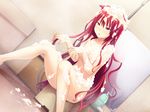  1girl animal_ears barefoot bathing escu:de game_cg gurenka highres kuon_(gurenka) long_hair nekonyan nude toes 