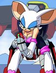  anthro bat big_breasts blue_eyes breasts cleavage clothed clothing dboy e-123_omega erection female huge_breasts machine male mammal mechanical penis robot rouge_the_bat sega smile sonic_(series) 