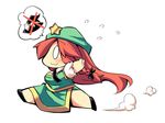  :3 bad_id bad_pixiv_id blush braid breasts chibi comic crossed_out flying_sweatdrops hair_ribbon hat hat_ribbon hong_meiling large_breasts long_hair o_o puffy_sleeves red_hair ribbon running shirt short_sleeves side_slit silent_comic skirt skirt_set solo speech_bubble star touhou ushi very_long_hair vest witch_hat 