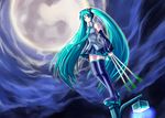  aqua_hair boots ciel full_moon hatsune_miku inusurvivor moon on_top_of_pole panties parody solo spring_onion standing standing_on_object striped striped_panties thigh_boots thighhighs tsukihime underwear upskirt vocaloid 