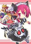  3boys almaz_von_almadine_adamant apron black_eyes black_hair blonde_hair demon_girl disgaea food glasses green_eyes hairband harada_takehito headband horns lowres maid makai_senki_disgaea_3 mao_(disgaea) mr._champloo multiple_boys multiple_girls official_art pantyhose pink_eyes pink_hair plate pointy_ears prinny raspberyl sapphire_rhodonite scarf silver_hair 