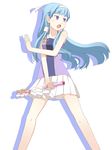  bad_id bad_pixiv_id bangs blue_hair blunt_bangs kannagi long_hair masuneko nagi pleated_skirt skirt solo wand white_skirt 