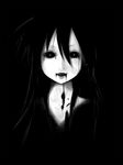  blood dclc greyscale highres horror_(theme) izumi_konata lucky_star monochrome pale_skin solo vampire 