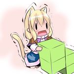  animal_ears blonde_hair blush cat_ears cat_tail chibi fang gradient gradient_background hoshizuki_(seigetsu) long_sleeves mizuhashi_parsee open_mouth puru-see short_hair solo tail tetris touhou trembling vest |_| 