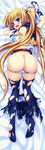  1girl absurdres akatoki! amata_maki ass black_legwear blonde_hair blue_bra blue_eyes blue_panties bra breasts butt_crack d: dakimakura feet highres kusakami_akira long_hair long_image nipples no_shoes open_mouth panties panty_pull shirt skirt soles solo striped striped_bra striped_panties tall_image thighhighs toes top-down_bottom-up torn_bra torn_clothes torn_shirt torn_skirt torn_thighhighs twintails underwear very_long_hair 