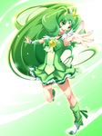  bike_shorts boots choker cure_march green green_choker green_eyes green_hair green_shorts green_skirt highres long_hair magical_girl midorikawa_nao nakoshe ponytail precure shorts shorts_under_skirt skirt smile smile_precure! solo tiara tri_tails very_long_hair wrist_cuffs 