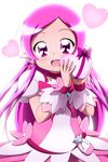  absurdres chocolate chocolate_heart choker cure_blossom dress hair_down hanasaki_tsubomi heart heartcatch_precure! highres kiyu_(doremi's_party) long_hair magical_girl open_mouth pink pink_choker pink_eyes pink_hair precure ribbon smile solo valentine 