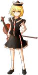  bad_id bad_pixiv_id blonde_hair crescent dairi frills full_body hand_on_hip hat holding instrument long_sleeves looking_at_viewer lunasa_prismriver pose shirt shoes short_hair skirt skirt_set smile socks solo standing touhou transparent_background violin yellow_eyes 
