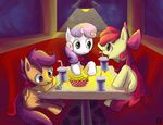  cafe cub cutie_mark_crusaders_(mlp) equine fauxsquared female feral food friendship_is_magic fries horn horse mammal my_little_pony pegasus pony rainbow_dash_(mlp) scootaloo_(mlp) sweetie_belle_(mlp) unicorn wings young 