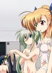  :&lt; azumaya_hironaru blonde_hair blue_hair bunny censored closed_eyes convenient_censoring corona_timir einhart_stratos green_eyes green_hair hair_ribbon heterochromia locker locker_room long_hair lyrical_nanoha mahou_shoujo_lyrical_nanoha_vivid multiple_girls navel nude open_mouth purple_eyes red_eyes ribbon rio_wezley sacred_heart short_hair twintails two_side_up undressing vivio 