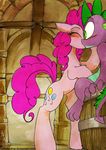  barrel blush couple cutie_mark dragon duo equine eyes_closed female feral foxinshadow friendship_is_magic green_eyes hair horse kissing male mammal my_little_pony pink_hair pinkie_pie_(mlp) pony scalie sitting spike_(mlp) straight surprise zero-sum 