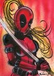  blonde_hair deadpool female hair katana phazon sword weapon 