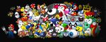  absurdres blooper bob-omb boo bullet_bill cheep_cheep dry_bones goomba hammer_bro highres kamek koopa_troopa lakitu long_image mario mario_(series) monty_mole shy_guy super_mario_bros. thwomp whomp wide_image wiggler 