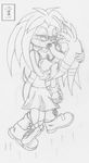  2_girls e17 echidna female hedgehog lara-su lara_su lesbian mammal plain_background sega sketch sonic_(series) sonic_the_hedgehog traditional_media white_background 