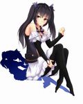  bad_id bad_pixiv_id black_hair highres long_hair neptune_(series) noire pantyhose red_eyes solo twintails zarashi 