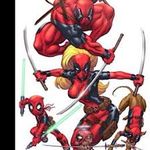  blonde_hair deadpool family female hair katana male phazon plain_background sword weapon 