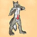  aggrobadger animal_genitalia balls canine canine_penis claws coyote cum dripping erection fursuit hindpaw knot male mammal nude paws penis plantigrade precum solo standing toes transformation vein 