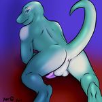  anus back_turned balls butt lizard male nude penis reptile scalie solo yorutime 