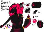  anthro black_fur canine emo fursona hair model_sheet piercing pink_hair plain_background seren_leona_sierra serentheneonwolf solo tattoo white_background wolf 