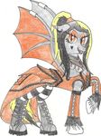  dragon dress equine female goth gotic horse kirin longma mammal metal my_little_pony original_character pegasus plain_background pony solo white_background wings 