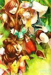  absurdres anise_tatlin artist_request brown_hair creature highres mieu multiple_girls natalia_luzu_kimlasca_lanvaldear orange_neckwear scan tales_of_(series) tales_of_the_abyss tear_grants tokunaga 