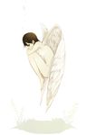  angel_wings bad_id bad_pixiv_id barefoot brown_hair fetal_position full_body jan majutsushi_orphen nude plantar_flexion short_hair solo wings 