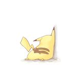 aigiri bad_id bad_pixiv_id gen_1_pokemon no_humans pikachu pokemon pokemon_(creature) simple_background solo tail wall white_background 