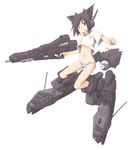  animal_ears armored_core armored_core:_nexus beam_rifle bell black_hair breasts cat_ears cat_tail energy_gun gun jingle_bell karasawa_(weapon) keiryou_nikyaku lowleg lowleg_panties mecha_musume panties revealing_clothes rifle robot_ears shirt short_hair small_breasts sniper_rifle solo striped striped_panties t-shirt tail underboob underwear weapon wind wind_lift 