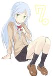  blue_hair green_eyes index school_uniform serafuku sketch to_aru_majutsu_no_index yana 