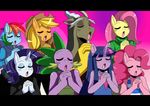 anthrofied applejack_(mlp) blonde_hair discord_(mlp) draconequus dragon equine eyes_closed female fluttershy_(mlp) friendship_is_magic group hair horn horse male mammal multi-colored_hair my_little_pony open_mouth pegasus pink_hair pinkie_pie_(mlp) pony purple-hair rainbow_dash_(mlp) rainbow_hair rarity_(mlp) spike_(mlp) sssonic2 twilight_sparkle_(mlp) unicorn wings 