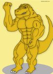  abs anthro biceps dinosaur extreme_dinosaurs flexing male maxime-jeanne muscles nude pecs pose reptile scalie solo t-bone_(extreme_dinosaurs) theropod tyrannosaurus_rex 