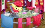  apple_bloom_(mlp) bath blush cub equine eyes_closed female feral friendship_is_magic hair hi_res horse junglepony mammal my_little_pony panties pony red_hair socks solo underwear water wet yellow_body young 