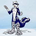  balls feline flaccid leopard male mammal nude outside penis skunk snow snow_leopard solo taki transformation 