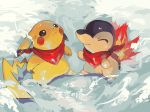  cyndaquil hideko_(l33l3b) nobody pikachu pokemon snow 