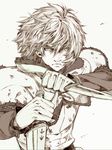  dagger dual_wielding fighting_stance holding hpa_(foolish_factory) male_focus monochrome reverse_grip solo thorfinn vinland_saga weapon 